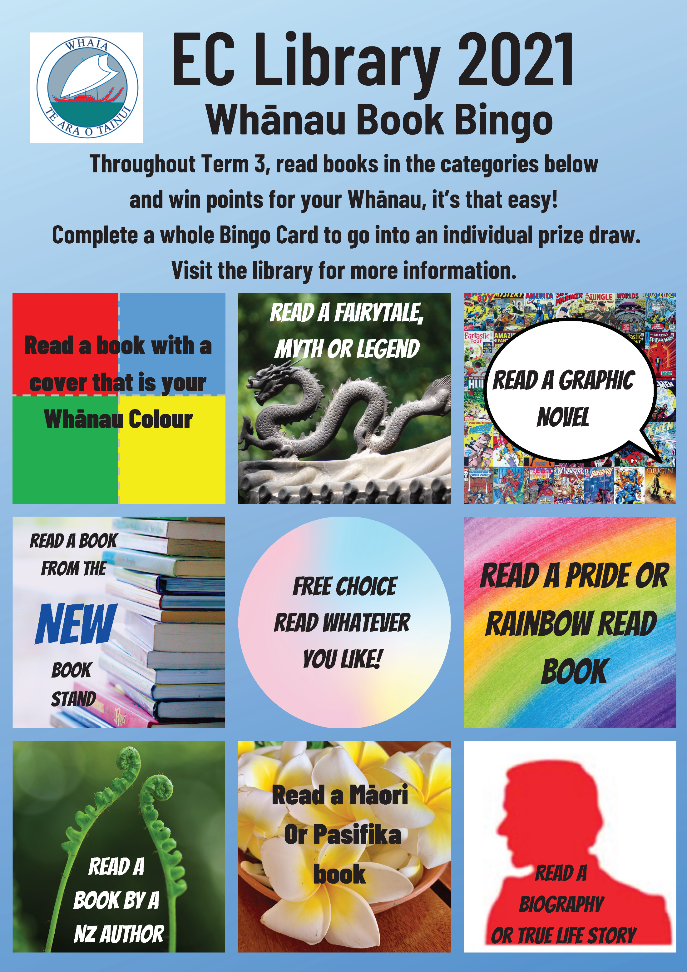 Ec Library Book Bingo Poster 2021