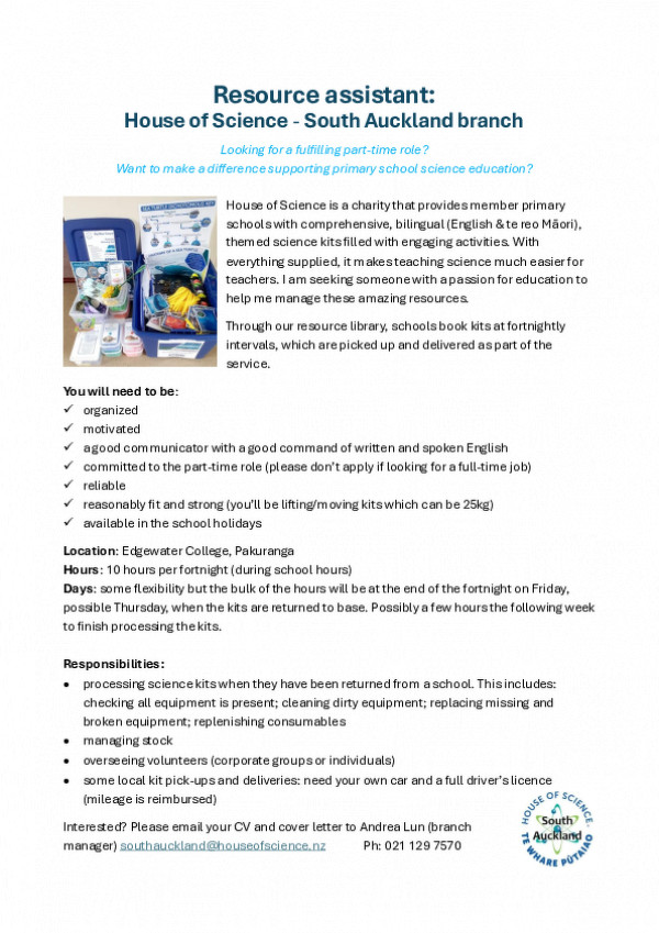 Resource Assistant Job Description