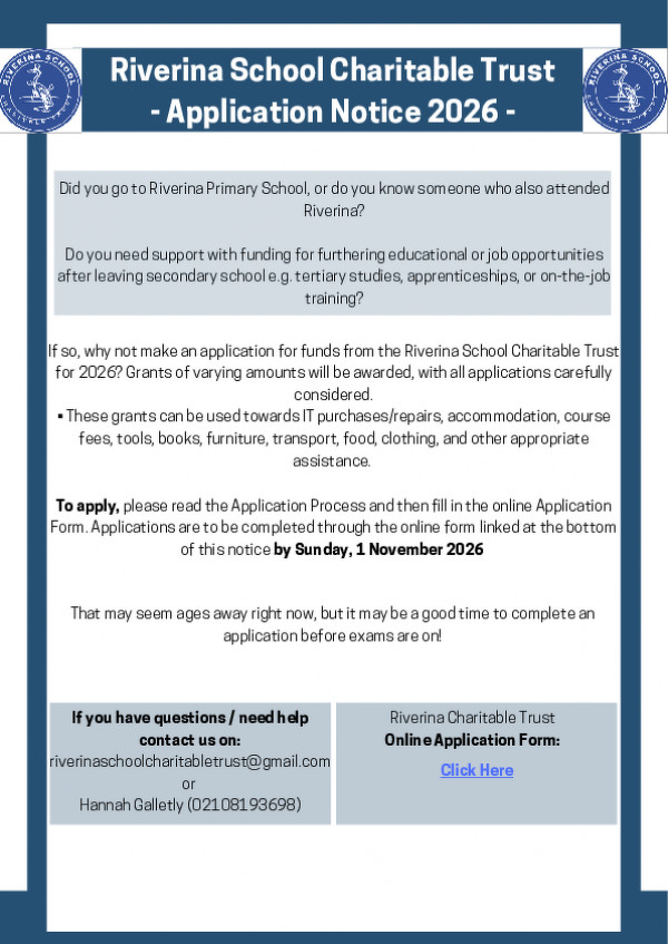 2026 Riverina Trust Application Notice